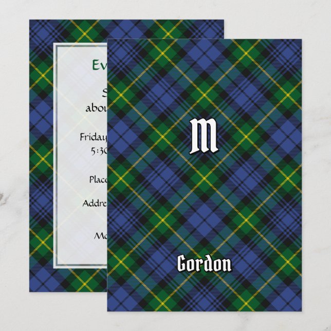 Invitation Clan Gordon Tartan (Devant / Derrière)