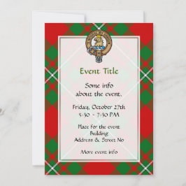 Invitation Clan Gregor Crest sur Tartan