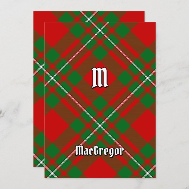 Invitation Clan Gregor Tartan (Devant / Derrière)