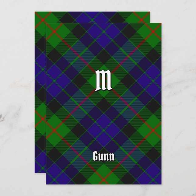 Invitation Clan Gunn Tartan (Devant / Derrière)