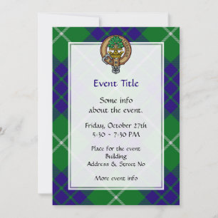 Invitation Clan Hamilton Crest sur la chasse Tartan