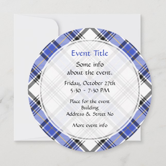 Invitation Clan Hannay Tartan (Dos)