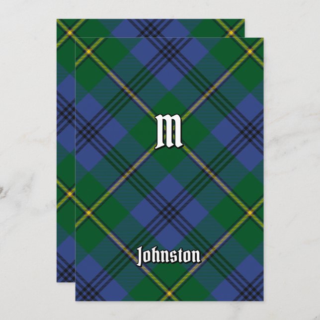 Invitation Clan Johnston Tartan (Devant / Derrière)