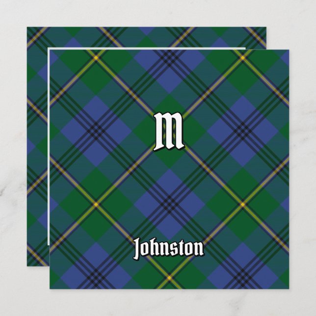 Invitation Clan Johnston Tartan (Devant / Derrière)