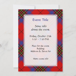 Invitation Clan Leslie Red Tartan