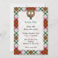 Clan MacAlister Crest sur la robe Tartan Invitatio