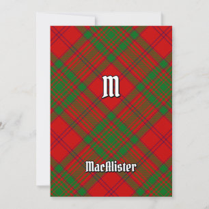 Invitation Clan MacAlister de Glenbarr Tartan