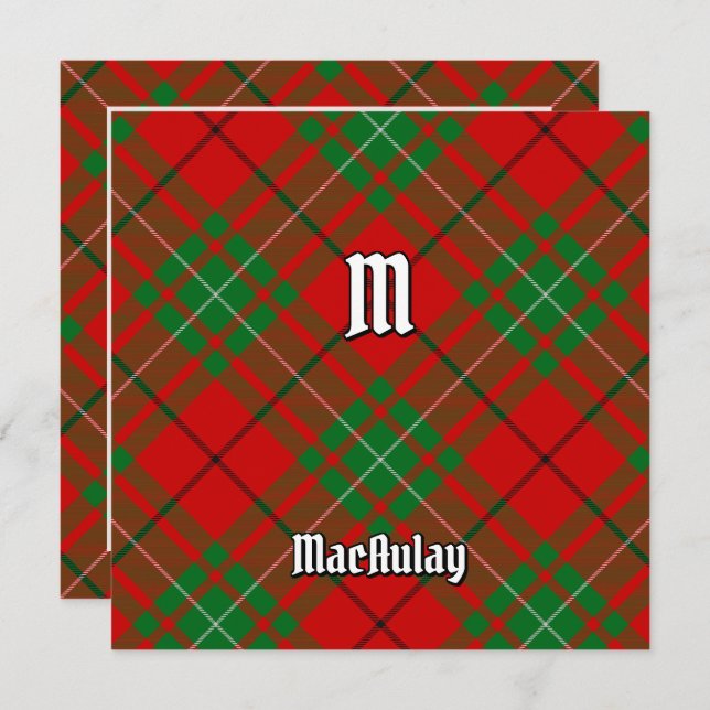 Invitation Clan MacAulay Tartan (Devant / Derrière)