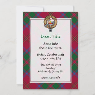 Invitation Clan MacDougall Crest sur Tartan