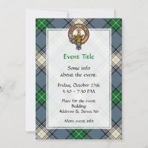 Invitation Clan MacDowall Crest sur Tartan