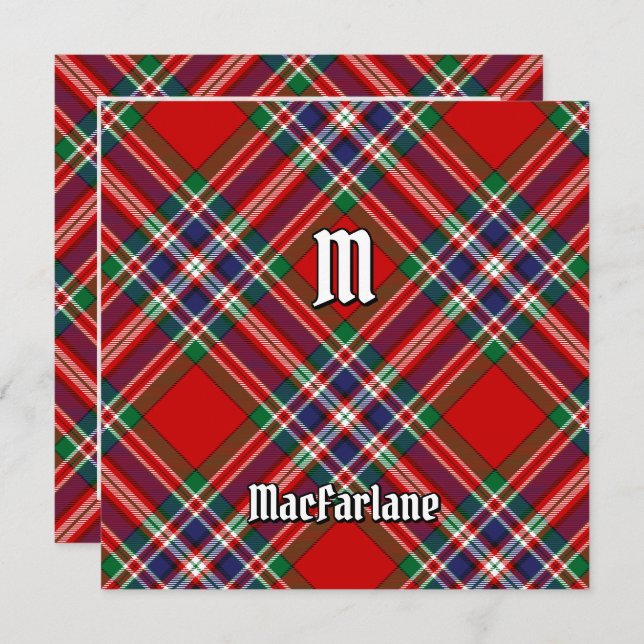 Invitation Clan MacFarlane Red Tartan (Devant / Derrière)