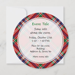 Invitation Clan MacFarlane Red Tartan