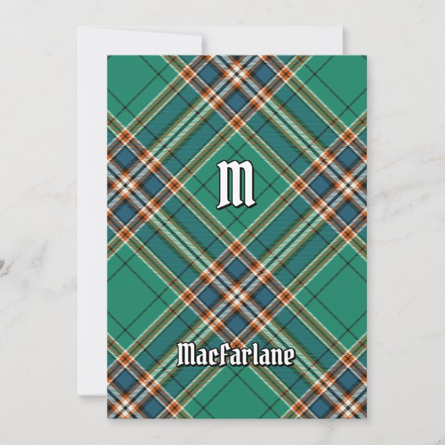 Invitation Clan MacFarlane Tartan de chasse antique (Devant)