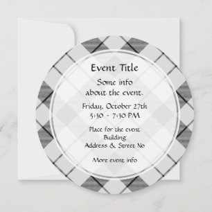 Invitation Clan MacFarlane Tartan noir et blanc