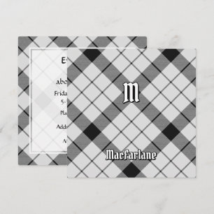 Invitation Clan MacFarlane Tartan noir et blanc