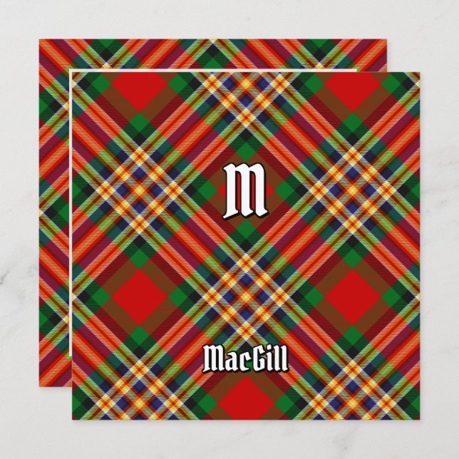 Invitation Clan MacGill Tartan (Devant / Derrière)