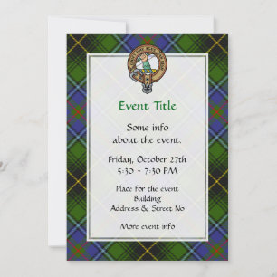 Invitation Clan MacInnes Crest sur Tartan