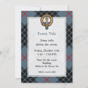 Invitation Clan MacKay Crest sur Blue Tartan