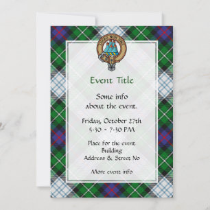 Invitation Clan MacKenzie Crest sur Tartan de robe