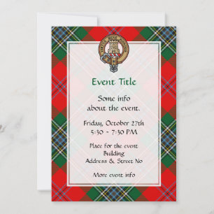 Invitation Clan MacLean Crest sur Tartan