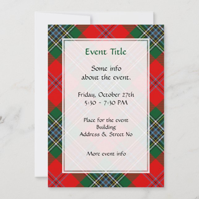 Invitation Clan MacLean Tartan (Dos)