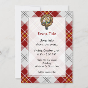 Invitation Clan MacPherson Crest sur la robe rouge Tartan