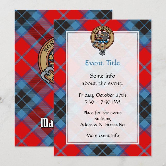 Invitation Clan MacTavish Crest (Devant / Derrière)
