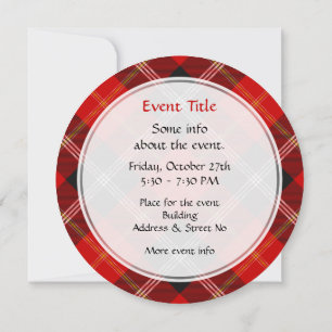 Invitation Clan Marjoribanks Tartan