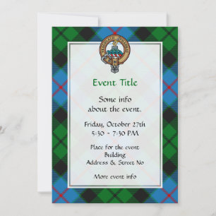 Invitation Clan Morrison Crest sur la chasse Tartan
