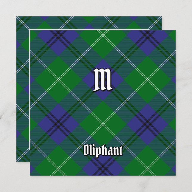 Invitation Clan Oliphant Tartan (Devant / Derrière)
