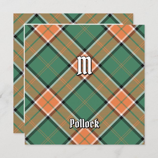 Invitation Clan Pollock Tartan (Devant / Derrière)