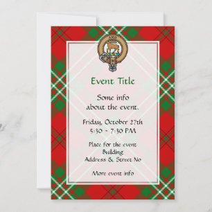 Invitation Clan Scott Crest sur Red Tartan