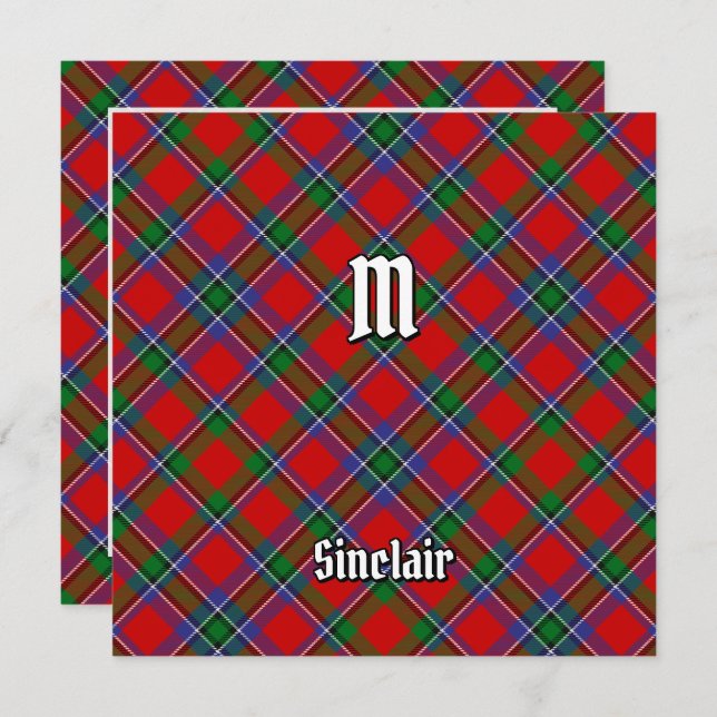 Invitation Clan Sinclair Tartan (Devant / Derrière)