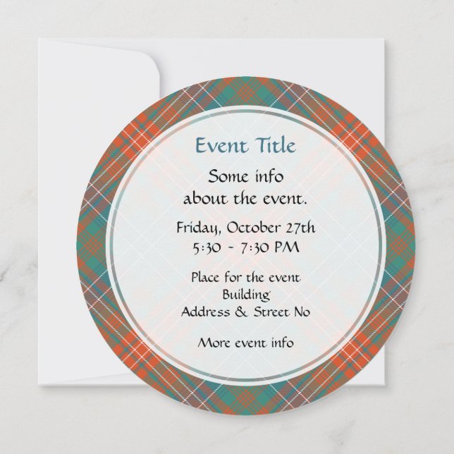 Invitation Clan Wilson Ancienne Tartan (Dos)