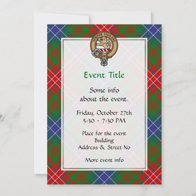 Invitation Clan Wilson Crest sur Tartan moderne (Devant)