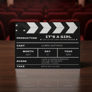 Invitation Clap de cinéma Baby Shower