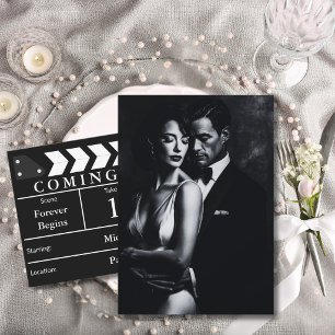 Invitation Clapet de cinéma élégant Mariage Enregistrez la da