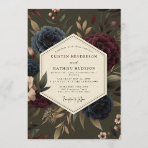 Invitation Claret Indigo Rembrandt Mariage