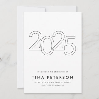 Invitation Class of 2025 Simple Graduation Announcement