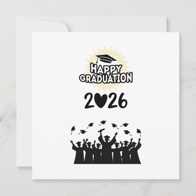 Invitation Class of 2026 Happy Graduation - Minimalist  (Devant)