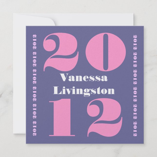 Invitation Classe 2012 Purple Pink Carré Ver.2 (Devant)