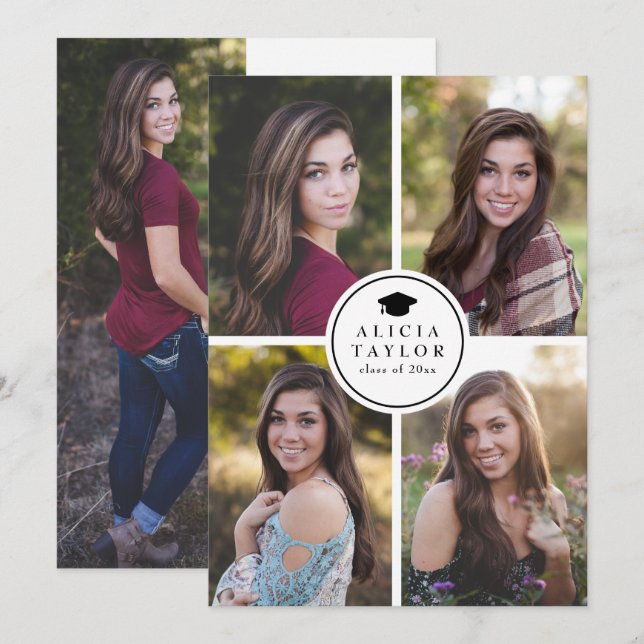 Invitation Classe accomplie, annonces d'obtention du diplôme (Devant / Derrière)