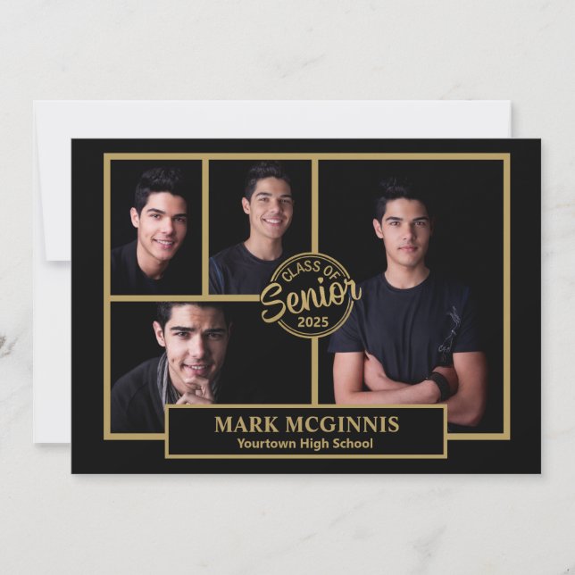 Invitation Classe Black Gold High School 2024 (Devant)