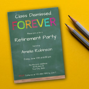 Invitation Classe congédiée pour toujours Fête de retraite de