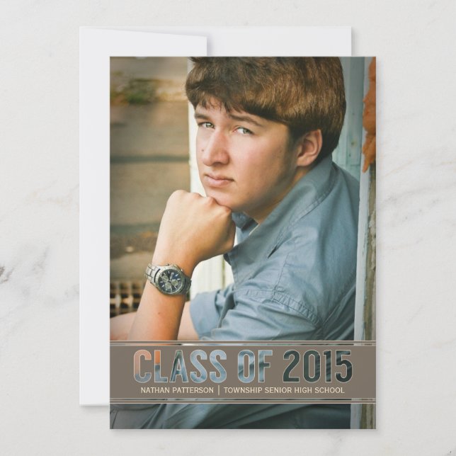 Invitation Classe contemporaine de 2015 Photo Graduation Part (Devant)
