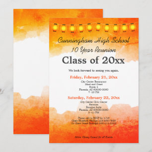 Invitation Classe d'aquarelle orange Modèle de réunion