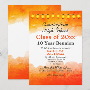 Invitation Classe d'aquarelle orange Modèle de réunion