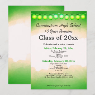 Invitation Classe d'aquarelle verte Réunion Modèle