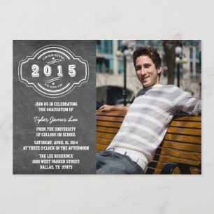 Invitation Classe de 2015 tableau noir fête de graduation pho