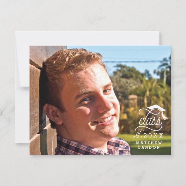 Invitation Classe de 2017 Graduation Photo Merci Note Card (Devant)